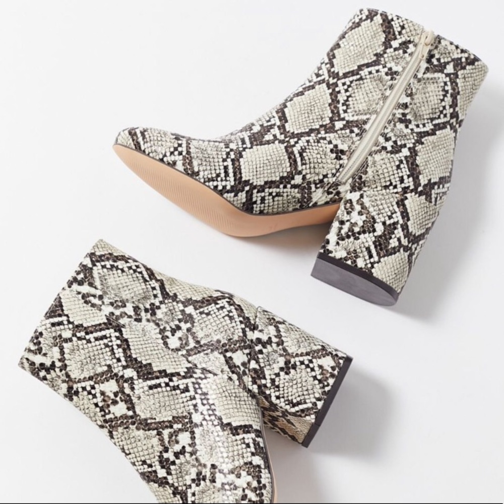 SOLD- UO Margot snake print chunky heel booties - Picture 5 of 6